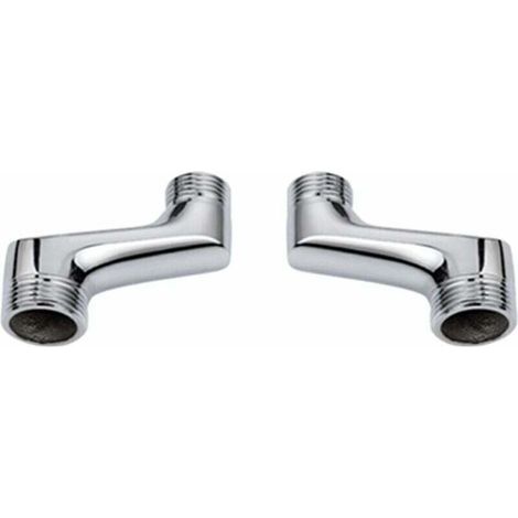Raccord contre coudé pour douche – Laiton G1/2 à G3/4 – Surface chromée résistante à la corrosion – Installation rapide et facile