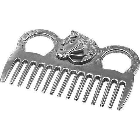 Peigne de Toilettage en Métal pour Crinière et Queue de Cheval Brosse de Pansage Équestre (1/5)