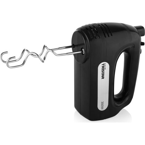 Tristar Sbattitore Impastore Elettrico (2 in 1) MX-4201, 300 watt, 6 velocità, Funzione turbo mixer, 2 fruste e 2 ganci in acciao inox, Multiuso per dolce e salato, Nero (1/5)