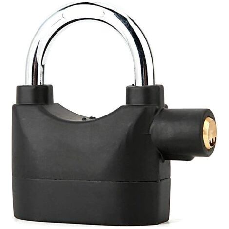 Cadenas alarme avec sirène sécurité vélo moto cadenas noir (1/4)