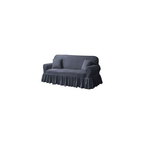 Housse de canapé, housse de canapé extensible beige 3 places, housse de canapé antidérapante, housse de canapé extensible, housse de canapé avec 1 taie d'oreiller (90-140 cm) (1/5)
