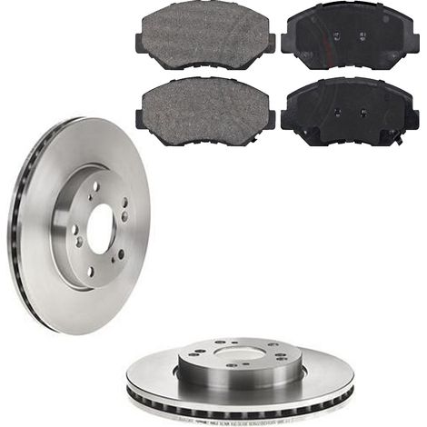 KIT FRENI ANTERIORI compatibile con HONDA ACCORD VII (CL,CM,CN) - DISCHI + PASTIGLIE OEM: FDB1658, FDB1704 / 17468 , 17464 , 18505 /SOSTITUZIONE DIRETTA/BASSA POLVERE/SILENZIOSO (1/5)