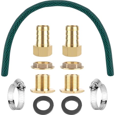 regentonnenverbinder 3/4 zoll avec accessoires en laiton fassverbinder, raccord de réservoir IBC pour 2 citernes d'eau de pluie 50 cm (tuyau intérieur 19 mm) (1/5)