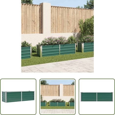 Lit surélevé - Lit surélevé de jardin Acier galvanisé 160x40x45 cm Vert (1/5)