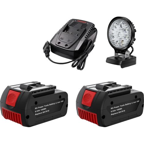 Batterie de remplacement, 18V, capacité de 6000mAh, Ensemble 2 (1/2)