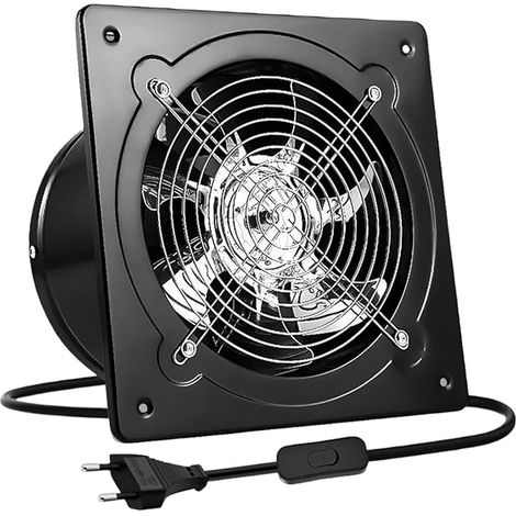 Ventilateur d'extraction mural 150 mm silencieux clapet anti-retour interrupteur salle de bain garage sous-sol (1/5)