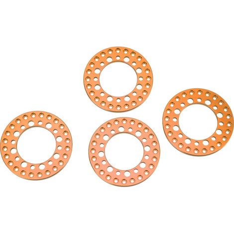 4 pièces Jantes Extérieures 1.9 Pouces en Alliage d'Aluminium CNC pour 1/10 RC - Améliore la Stabilité - Orange (1/5)