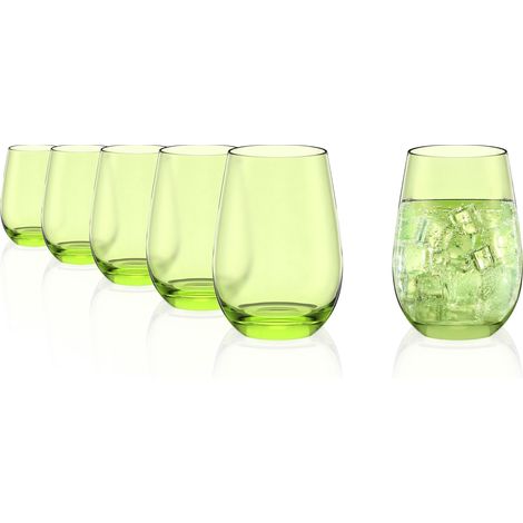 Verres à Eau Elements Vert Lot de 6 – 465 ml Verres Longdrink en Cristal Sans Plomb – Pour Eau Jus et Cocktails – Résistants aux Chocs et Lavables au Lave-Vaisselle – Made in Germany (1/5)