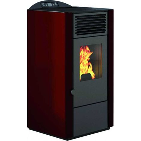 Stufa Punto Fuoco A Pellet Lory-10 8,8Kw (Br) Rosso