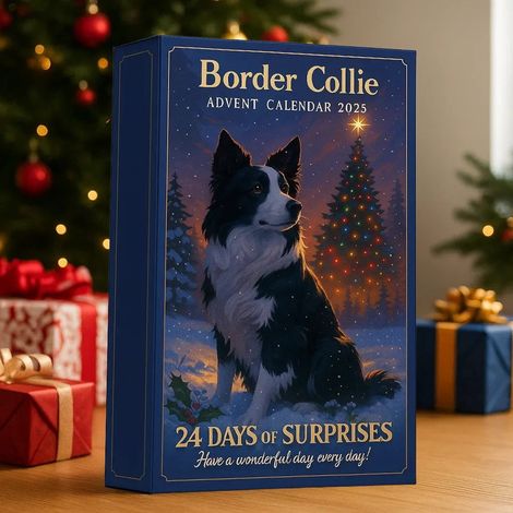 Calendrier De Lavent Border Collie - 24 Ornaments Plats Pour Arbre De Noël - Décoration Festive Pour Amoureux Des Chiens - Lot De 24 Pièces (1/3)