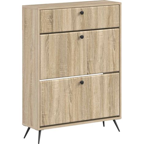 Shoe Cabinet BREDA 78 x 24 x 103 cm Engineered Wood Sonoma Oak vidaXL (1/5)