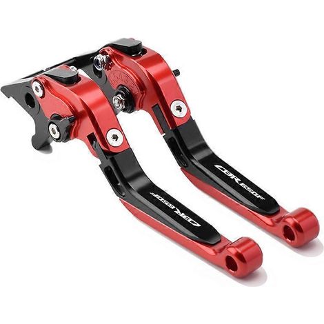 Convient pour Honda CB650F CBR650F : levier réglable en alliage d'aluminium modifié, guidon de frein, klaxon d'embrayage (CBR650F rouge, noir et rouge) (1/5)