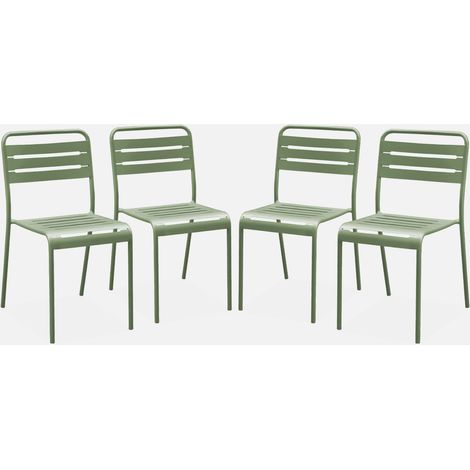 Silla de jardín de acero, set de 4 (1/5)