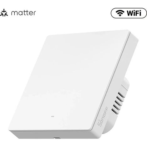 Sonoff SwitchMan Interruttore da Parete Bianco M5-80W Matter  Dimensione: 1 Pulsante (1/2)