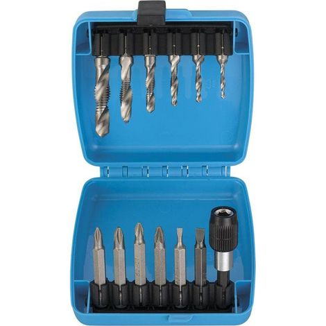 Set outils pointe-filetage-fraise insert pour perceuse-visseuse 1/4 0890