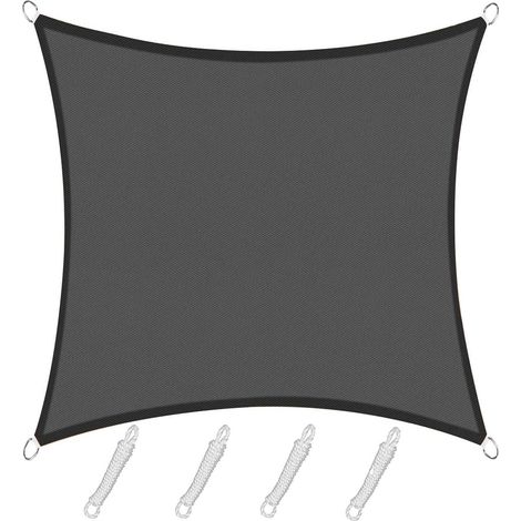 Vela de Sombra Cuadrada Rectangular 3x3m Color Grafito, Vela de Sombra Impermeable 95% Protección UV, para Exterior, Jardín y Patio, Piscina (1/5)