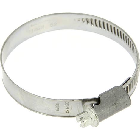 Collier inox crémaillère emboutie bande pleine 12mm Ø50 à 70