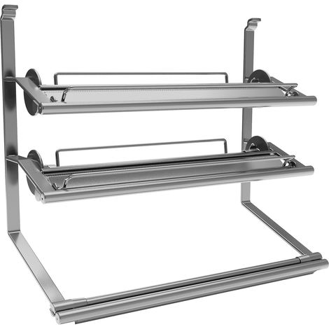 Kesseböhmer Linero style Rollenhalter Edelstahloptik 3-etagig 352 x 150 x 310 mm zum Einhängen von SOTECH
