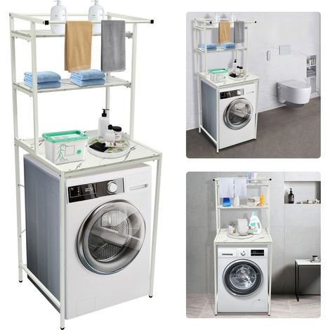 Toilettenregal, Badezimmerregal, Waschmaschinenregal,Badezimmerregal mit 3 Ebenen (1/5)