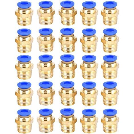 Lot de 25 raccords rapides G1/4 pc6-02 pour tuyau et outils pneumatiques (1/5)