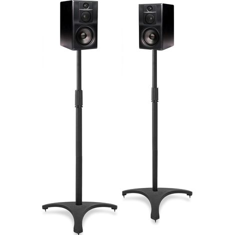 Speaker Stands, Height Adjustable from 34 to 50 inches with Cable Management, Speaker Mount, 2 Pack, Load Capacity 8.6 kg each. (1/5)