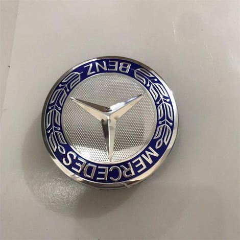 Cache-moyeu de roue 75mm compatible Mercedes-Benz toutes séries – Centre de jante voiture, capuchon moyeu roue, accessoire jante auto en plastique, remplacement cache moyeu, lot 4 pièces – Bleu clair (1/2)