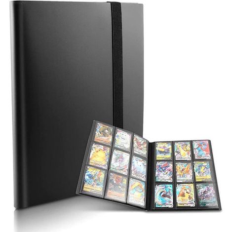 Livre de rangement pour cartes A4 à 9 compartiments, album photo à reliure spirale, jeu de collection, peut contenir 360 cartes (1/2)