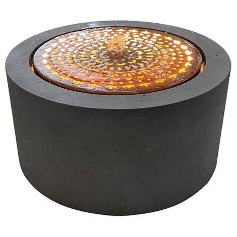 Fontana Tonda con Luci LED Ø50 h.30 cm colore Grigio (1/3)