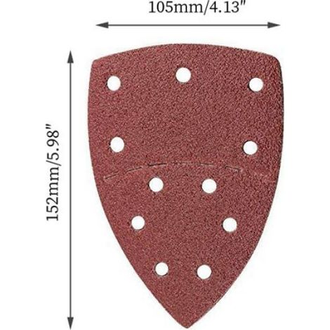 De Ponage 50 pièces 11 trous 105 x 152 mm grain 150 pour ponceuses multiples Feuilles Abrasives (1/5)