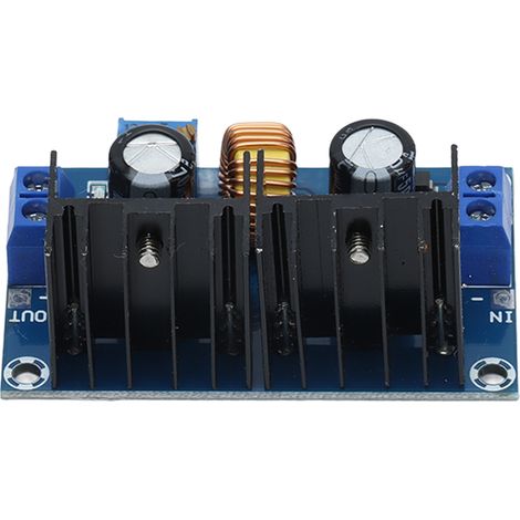 Module régulateur de tension ajustable CC-CC avec protection contre l'inversion de polarité, circuit imprimé double couche.