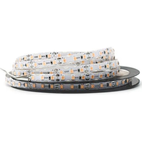STRISCIA LED 2835 CURVABILE STRIP 120 LED PER METRO PIEGHEVOLE A S BOBINA DA 20 MT 12V LUCE BIANCA FREDDA 6000K