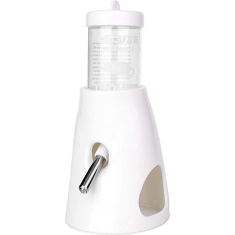 Biberon pour hamster avec support, distributeur d'eau pour petits animaux, avec compartiment caché, étanche, convient aux hamsters, 125 ml, blanc (1/4)