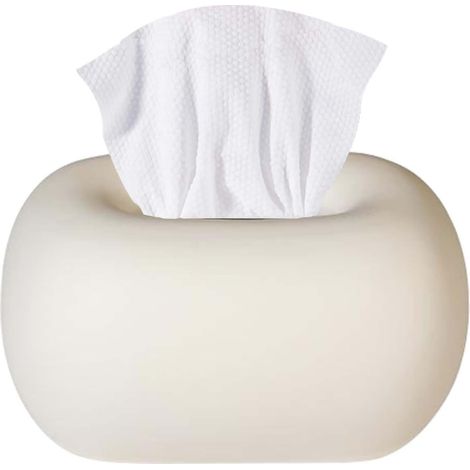 Caja de pañuelos de cerámica blanca, dispensador decorativo para sala de estar, baño, pasillo.