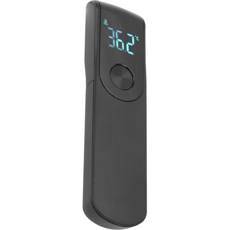 Thermomètre frontal numérique portable sans contact à infrarouge, noir, pour hôtels et domicile. (1/5)