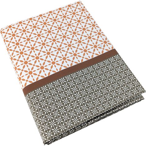 Drap plat percale de coton GABIN ÉPICE 240x310 cm (1/5)