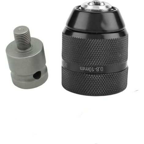 royaluxe - 10mm Lourds Professionnel 3/8-24 Outil de Mandrin de Perage Sans Clé à Changement Rapide (ensemble de 2 pièces de clé à molette électrique + mandrin) (1/4)