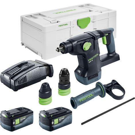 Festool KHC 18 EB-Basic Martello combinato a batteria 18 V 2,6 J SDS-Plus Brushless + 2x batteria 5,0 Ah + caricabatteria rapido + Systainer