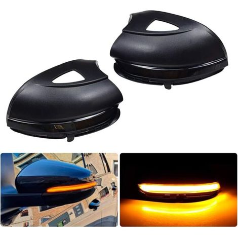 Indicateur de miroir à LED Clignotants dynamiques pour GOLF 6 VI MK6 GTI R line R20 Touran (jaune (avec des trous)) (1/5)