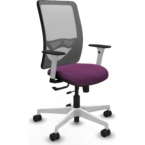 Silla de oficina piqueras y crespo Zulema gris malla cuero (1/2)