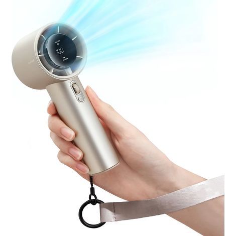 Ventilateur main métal LED 9700tr/min batterie 5000mAh 40h brun (1/5)