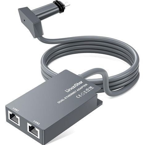 Starlink Adaptateur Ethernet Gen 2 à deux ports Starlink V2 Ethernet avec plusieurs ports pour réseau externe filaire - Connexion rapide et stable jusqu'à 1 Gbit/s