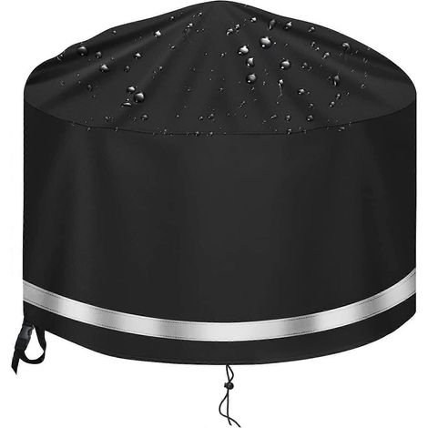 Housse ronde imperméable pour brasero, en tissu Oxford 600D, (80 x 50 cm) : noire (1/5)