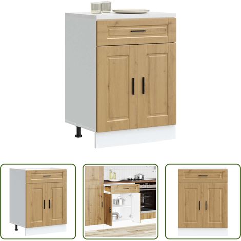 vidaXL Stauraum - Küchenunterschrank Porto Artisan-Eiche Holzwerkstoff (1/5)