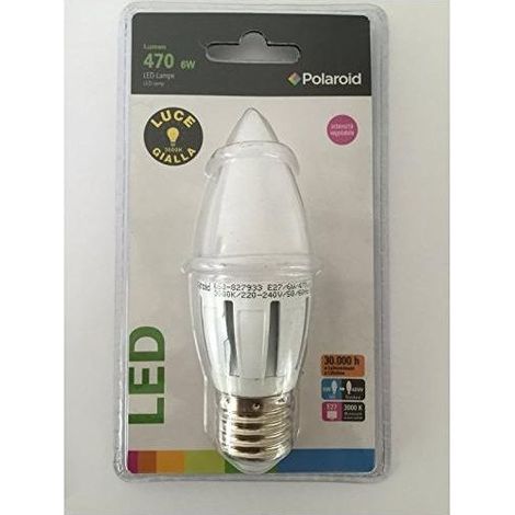 Polaroid Lampada a led e14 Candela 6w-470lm (40w) 3000k