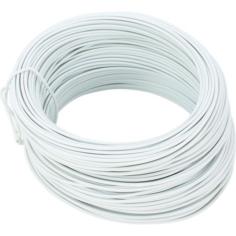 Fil de fer électro-galvanisé 0,9 mm, attache de 40 m, ronde, robuste et flexible, revêtue de PVC, blanche