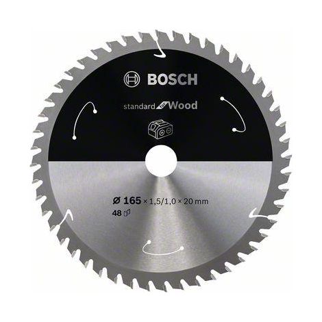 Lama per sega circolare a batteria Bosch PRO Wood, 165 x 1,5 x 20 mm, T48