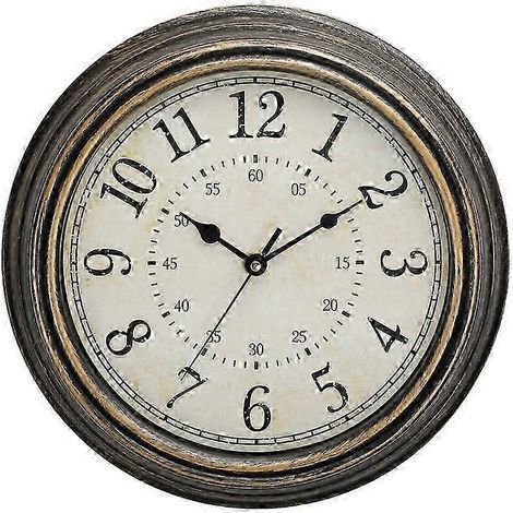 Horloge murale vintage à quartz 30 cm, silencieuse, grands chiffres, verre HD, cuivre vintage P20250110812 (1/5)