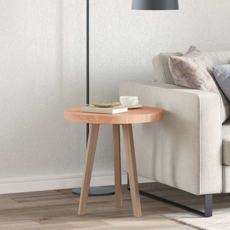 vidaXL Plateau de table Marron Clair Ø 50 x 4 cm Bois de chêne massif