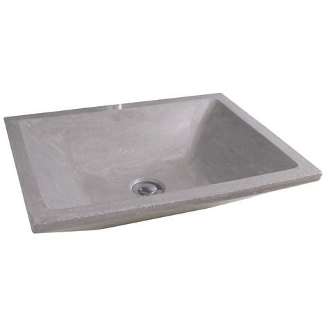 ONDEE ZEN - Vasque rectangle à poser TAMARA - Gris - 40cm - Terrazzo - Sans trop plein (1/4)