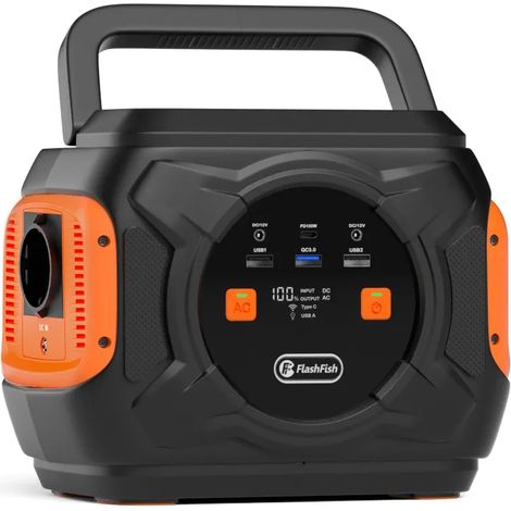 FlashFish 320 W tragbares Kraftwerk, 292 Wh 80000 mAh Solargenerator mit AC/DC/100 W USB-C/kabellosem Ladegerät/SOS-Licht, CPAP-Akku-Backup-Stromversorgung für CPAP Outdoor-Abenteuer-Camping-Notfälle (1/5)